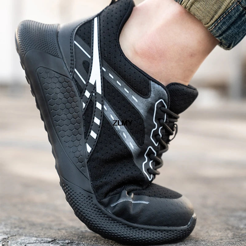 ZLMY Neue Sicherheitsschuhe für Damen, Stahlkappen-Sneaker, leichte Arbeitsschuhe, durchtrittsichere Arbeits-Sicherheitsstiefel für Damen und Herren