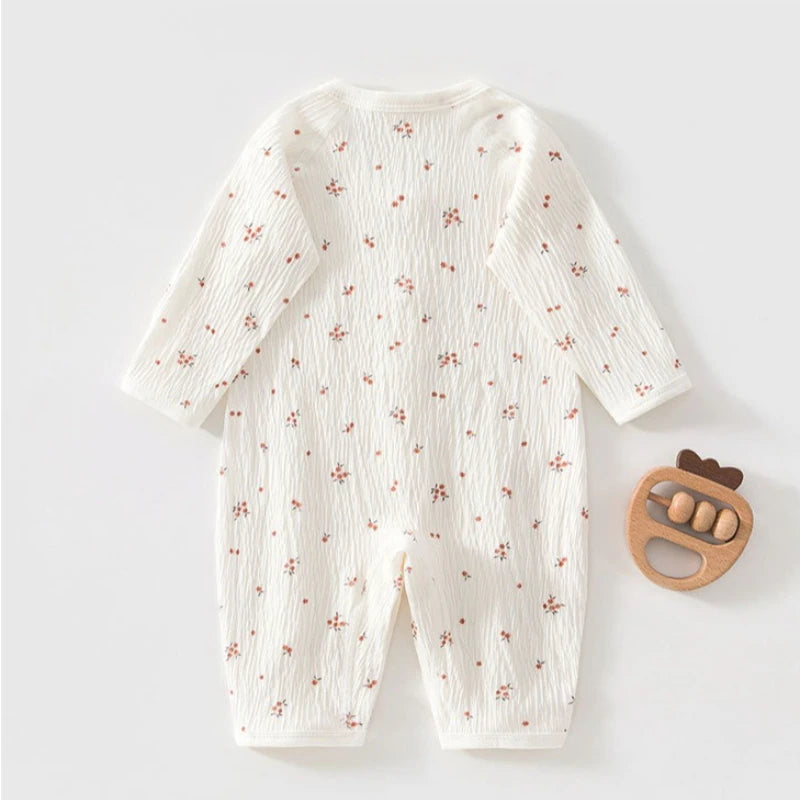 Baby Pure Cotton Breathable Skin-friendly One-piece 0-18M Kid Summer Lightweight Romper Infant Snap Closure Casual Comfy Onesie