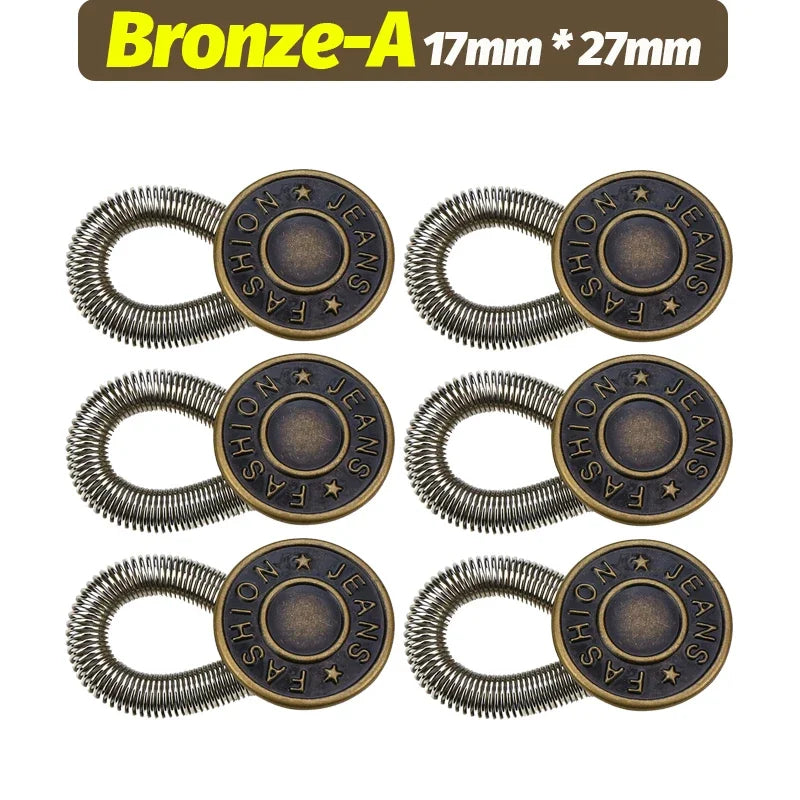 1/20PCS Jeans Waist Extender Button Adjustable Retractable Elastic Spring Buttons DIY Pants Jeans Free Sewing Waist Extenders