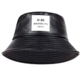 Unisex N86 Label Persönlichkeit PU Leder Fischerhüte Mützen Outdoor Freizeitkappe Sonnenhut