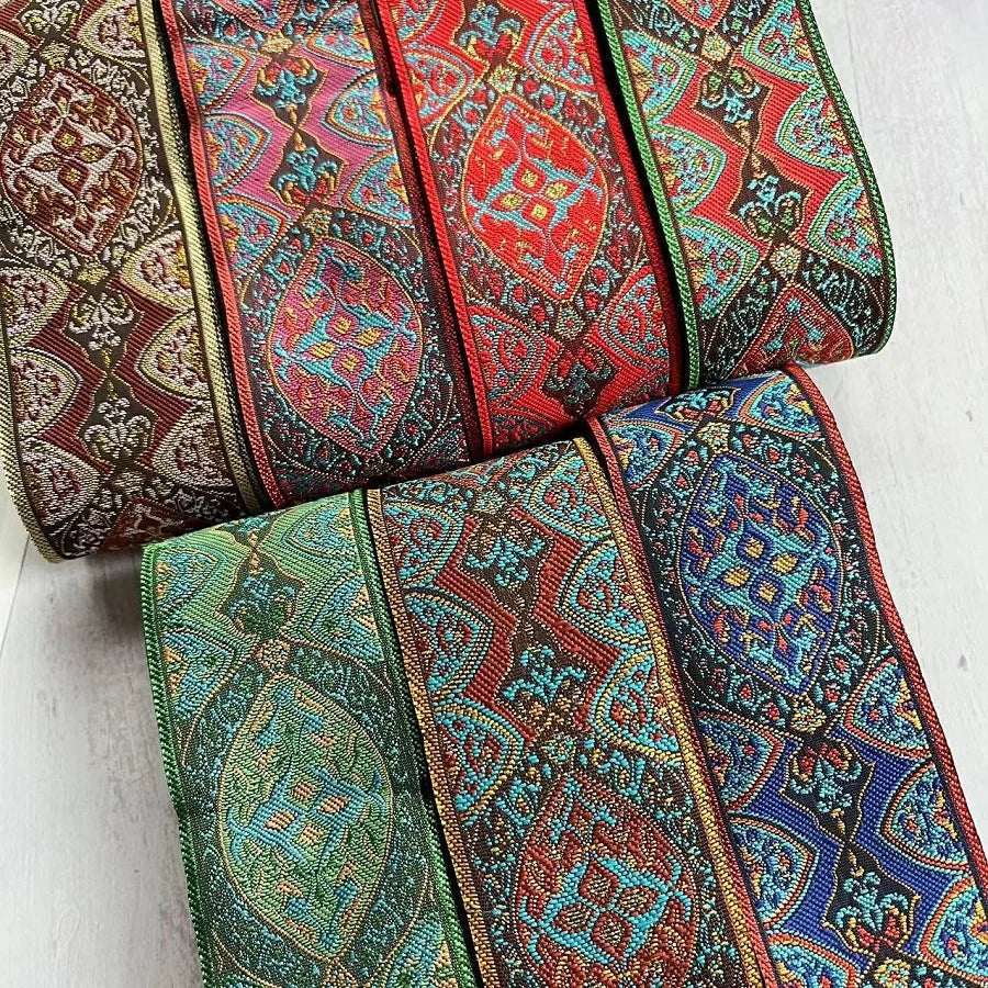 10yards/lots wide 5cm Woven Jacquard Ribbon Trims for curtain and clothing accessory LS-2776