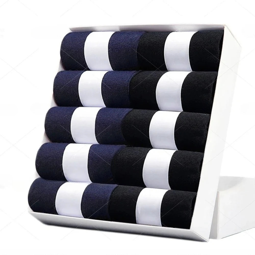 5/10 Pairs Men Socks Cotton Blend Black Business Casual Soft Breathable for  Spring Summer Autumn Winter Size 6-13