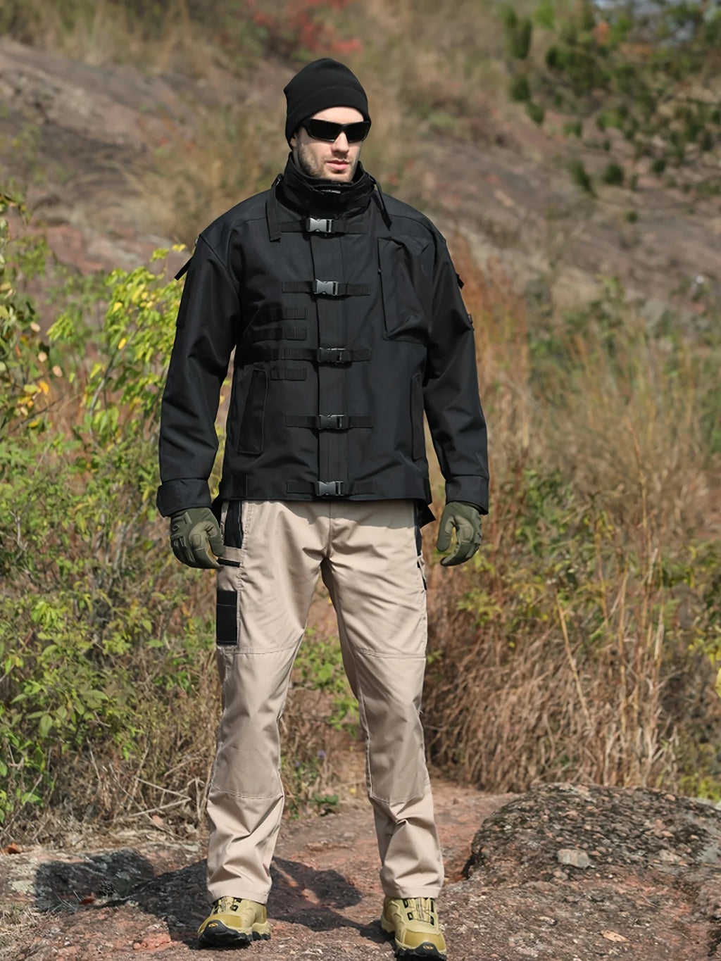 2025 Elastic Men's Tactical Cargo Pants Plus Size Outdoor Hiking Fishing Work Pant Waterproof Multi-pocket Trousers for Men