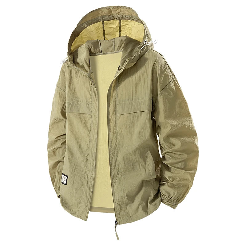 Plus Size 8XL UPF 50+ Summer Hiking Jacket Men Waterproof Quick Dry Camping Windbreaker Trekking Fishing Outdoor Anti UV Clothes