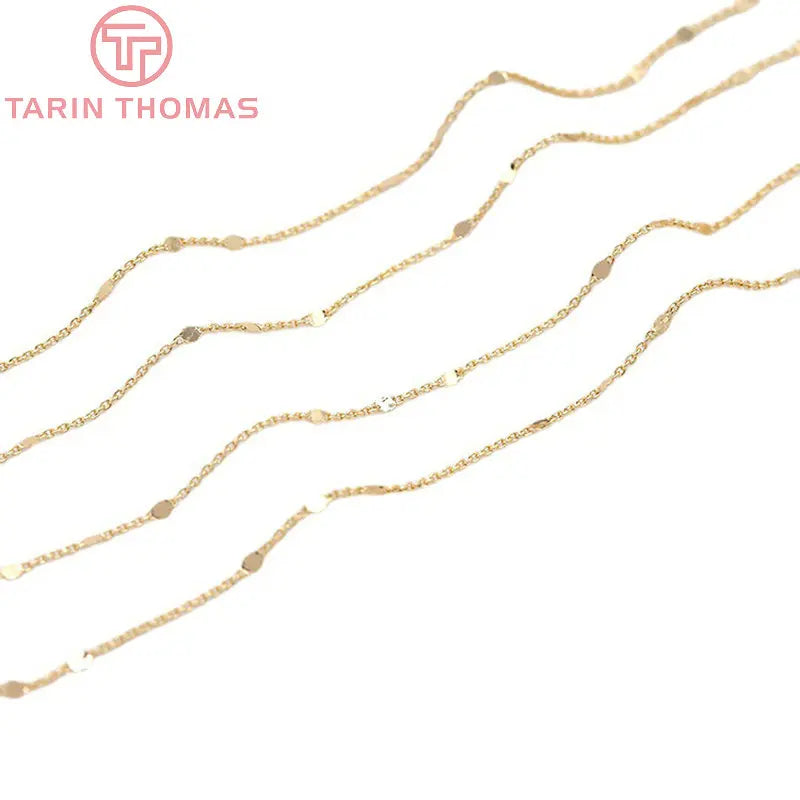(6195) 2 Meter Chain Link 1.5MM 24K Gold Color Brass Necklace Chains High Quality Diy Jewelry Findings Accessories Wholesale