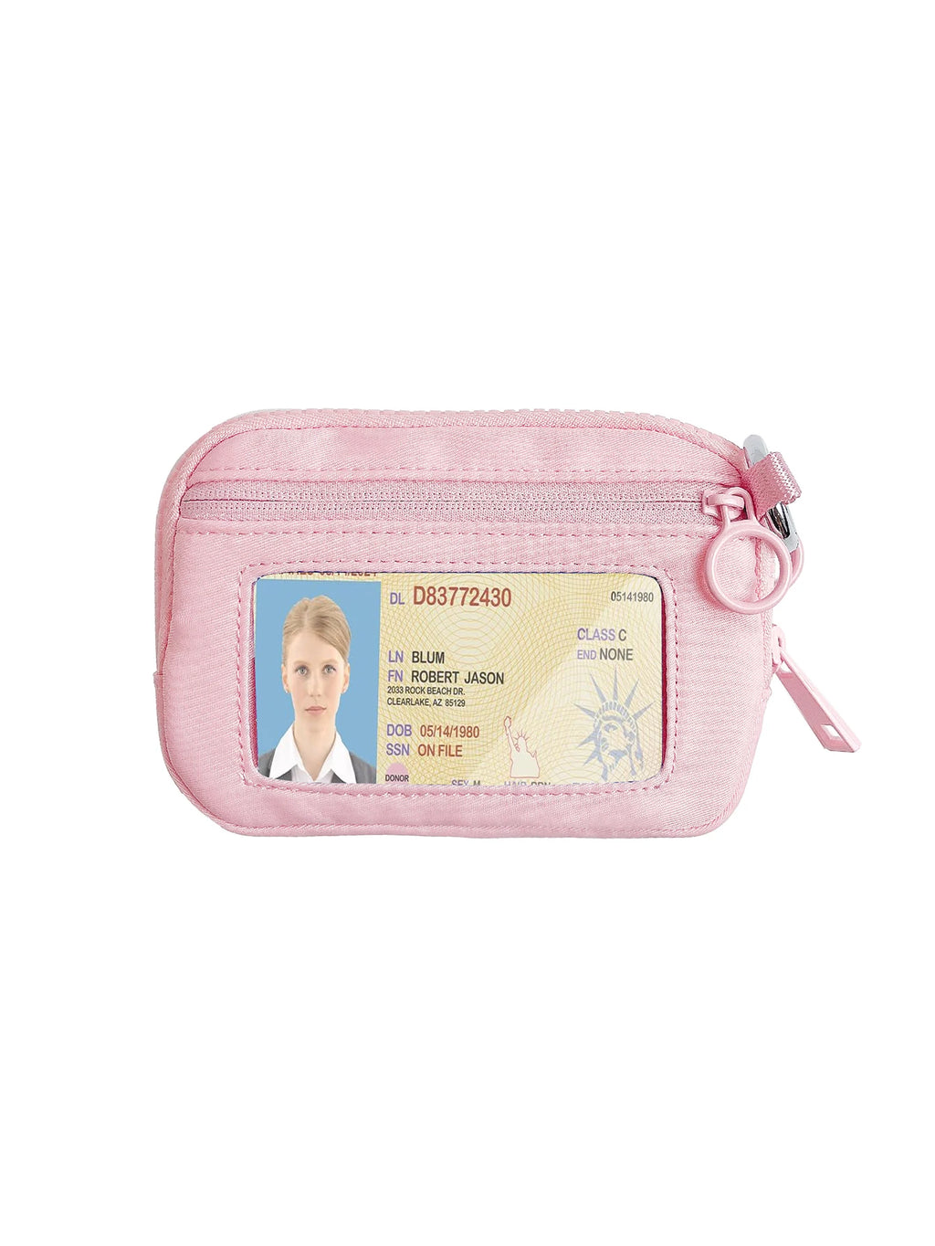 Women Cute Small Pouch Mini Wallet with Clear ID Window, Makeup Cosmetic Bag,Card Holder Bag for Purse,Toiletry Zipper Pouch