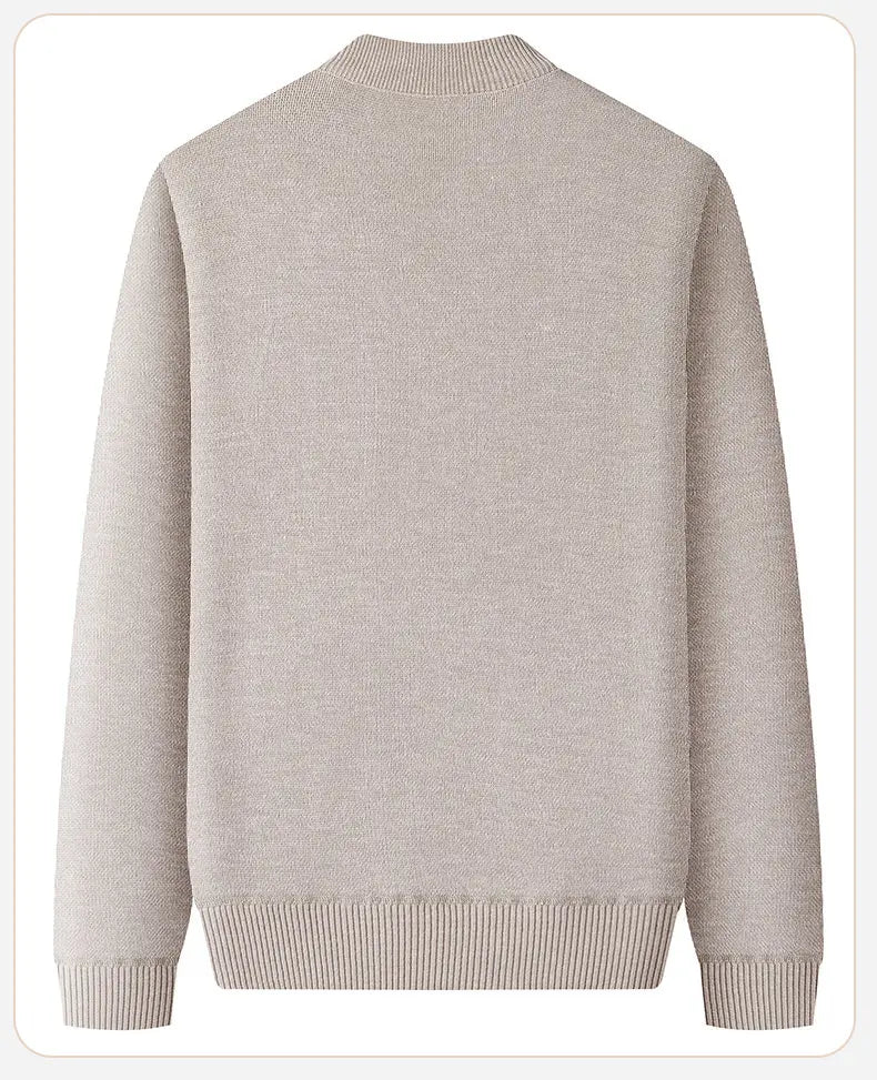 Sweater Men Mock Neck Casual Knitted Pullover Solid Color Warm Regular Fit Sweater Pullovers Mens Sweatwear