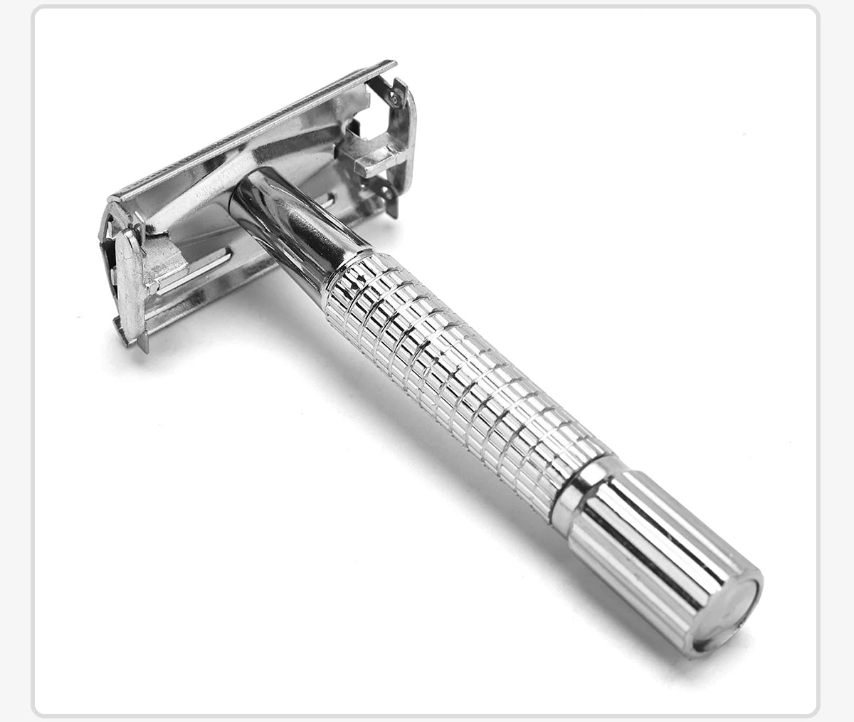 Barber Men's Traditional Double Edge Chrome Shaving Safety Razor for Male Premium Metal Manual Shavers
