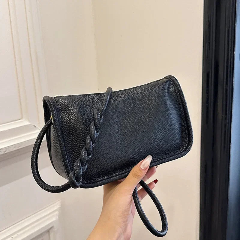 100%Real Cowhide Genuine Leather Fashion Women Crossbody Bag For Ladies New High Capacity Shoulder Bag Handbag Female Purse 2025