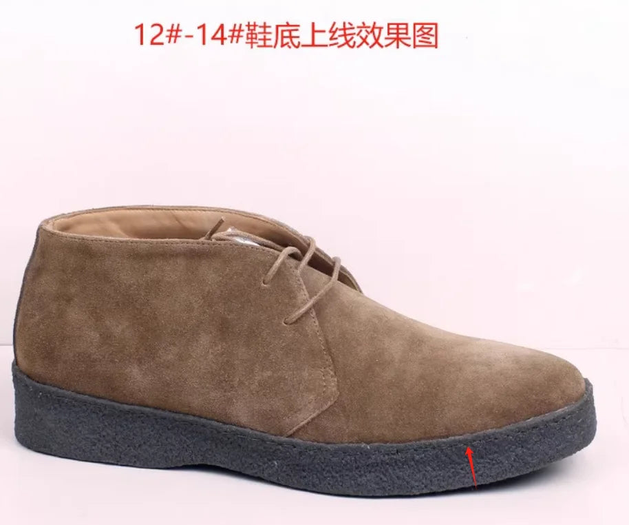 Careaymade-British Vintage 100% Genuine Leather Casual Shoes Lace-up Retro Business Thickness cow suede Workwear Men's Shoes