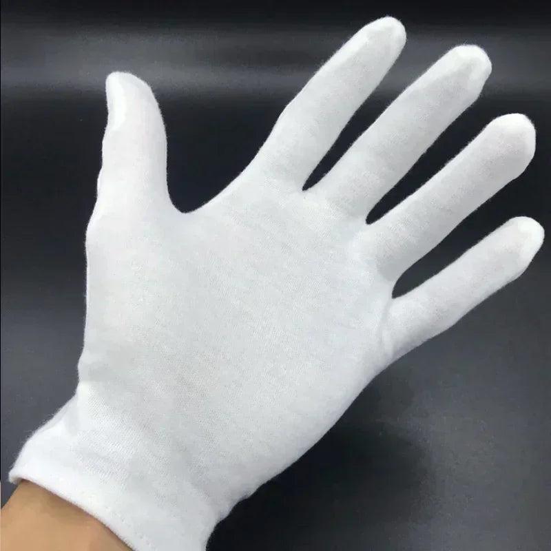 2/100pcs White Protection Gloves for Women Men Cotton Thin Quality Sweat Absorption Driving Workings Household Cleaning Tools