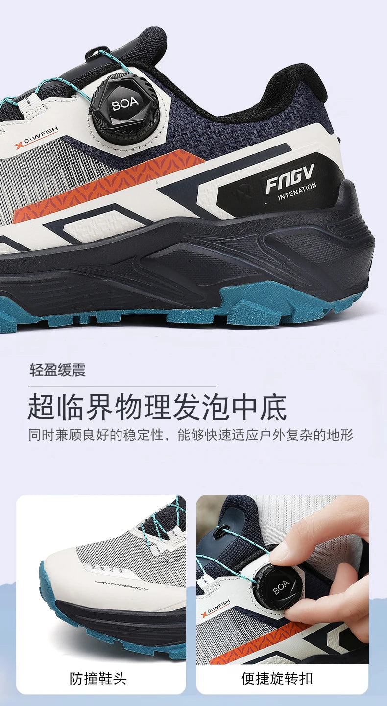 Zapatillas de senderismo elegantes para hombre, zapatillas de trekking resistentes con forro cálido de felpa para invierno, calzado masculino