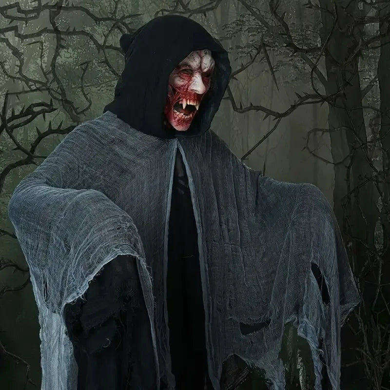 Halloween costume horror ghost clothes adult zombie cloak wizard robe wear secret room death dress up costume cloak