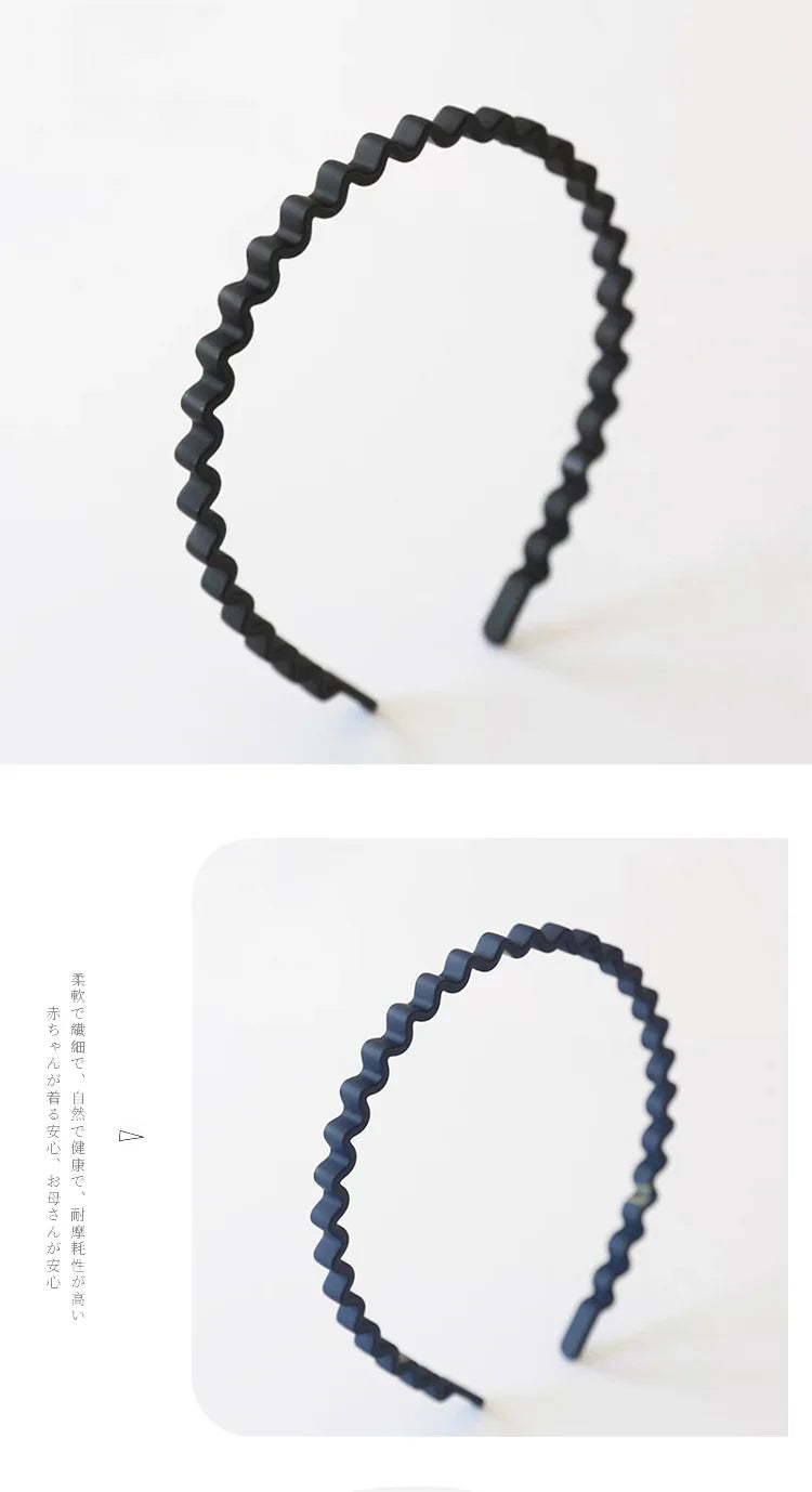 New Fashion Simple 0.8cm Twist Wave Frosted Bow Headband Hair Hair Band Face Clip Accessories Headwear Accessories for Women