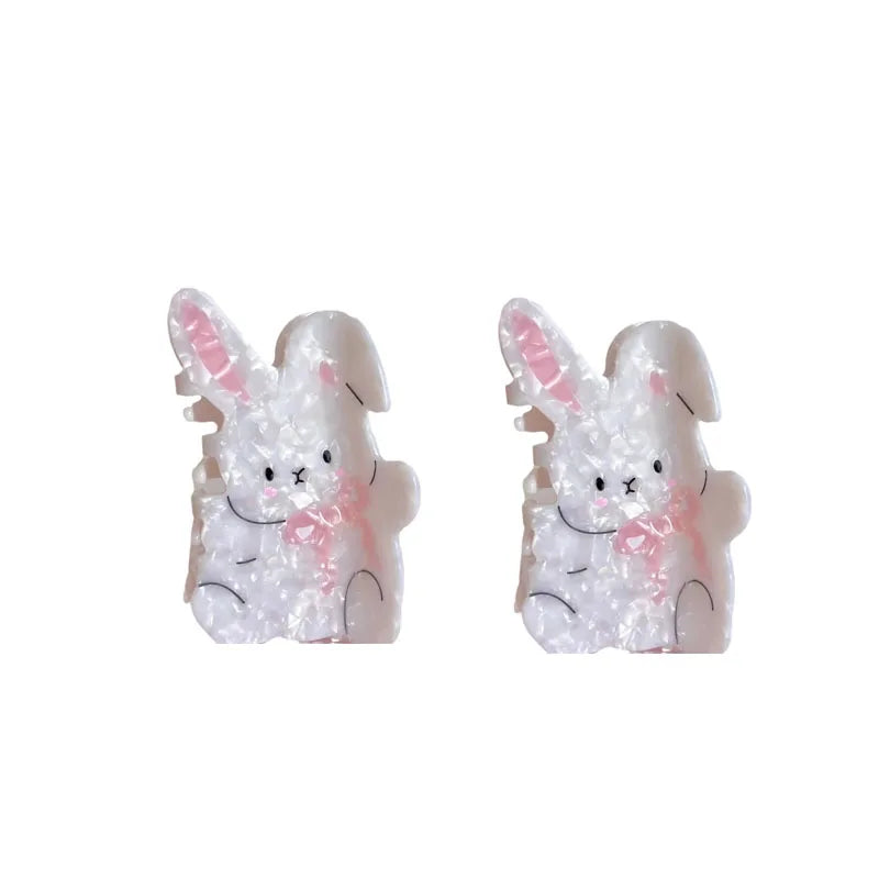 1/2pcs Gentle bow, little rabbit, super cute pink shark clip, niche headband, sweet hair accessory
