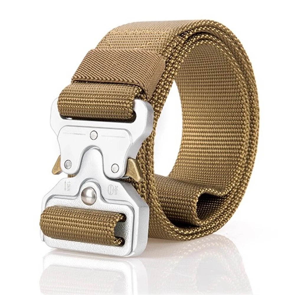 38mm Tactical Belt for Men Heavy Duty Nylon Waist Belt with Silver Buckle Unisex Designer Jeans Belt for Women