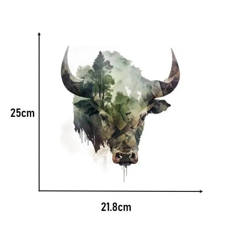Landscape Animals Patches On Clothes Wolf Tiger fox Sticker Clothes Decoration Diy Accessory Print On T-Shirt Iron On Patch