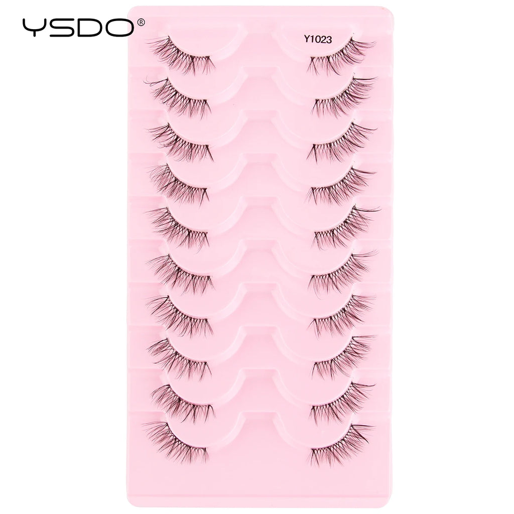 YSDO Halb-Wimpern 5/7/10 Paare Nerzwimpern Natürliche Falsche Wimpernverlängerung Make-up Wispy Katzenwimpern Künstliche Wimpern Maquiagem Cilios