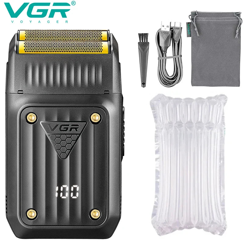 VGR Electric Shaver Professional Beard Razor Hair Trimmer Rechargeable Facial Shaving Barber Foil Bald Head Shaver For Men V-363