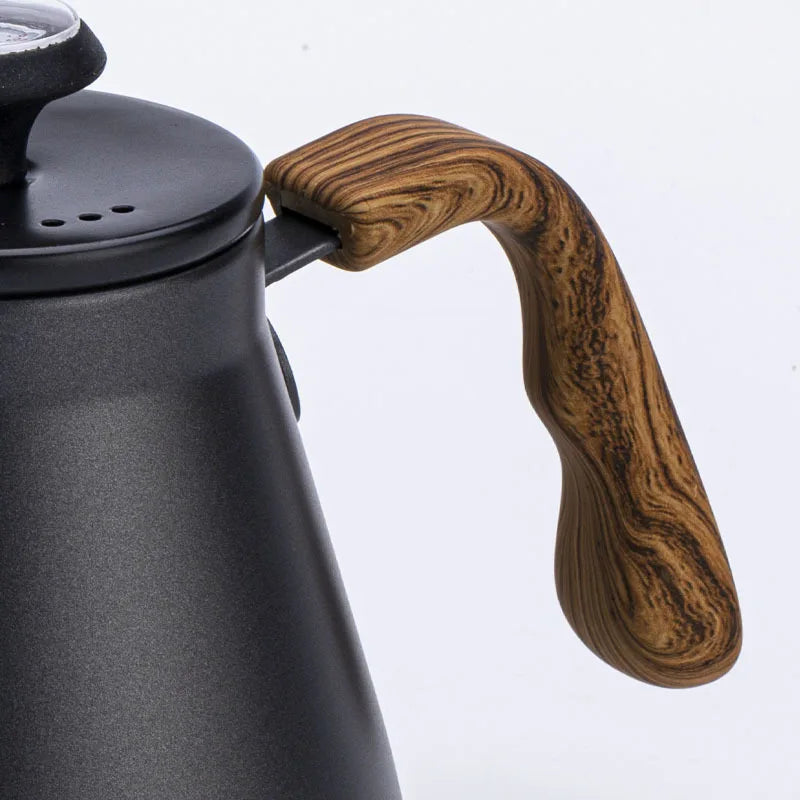 304 Stainless Steel Pour Over Coffee Kettle, Long Spout with Temperature Control, Suitable for Open Flame and Tea Brewing, 1.2L