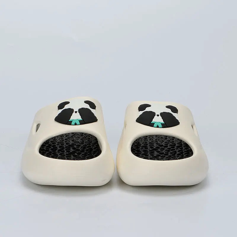Thick Platform Panda Slippers for Women 2024 Summer Soft Sole Platform Sandals Woman Massage Non Slip Indoor Bathroom Slippers