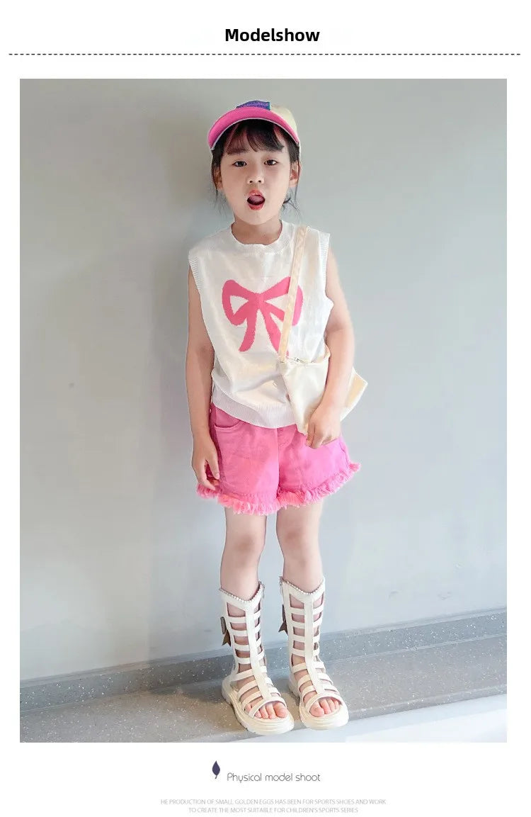 Children Sandals High-top Kids Girls Sandals Baby Sandals High Quality Flat Cut-Outs Beach Sandals
