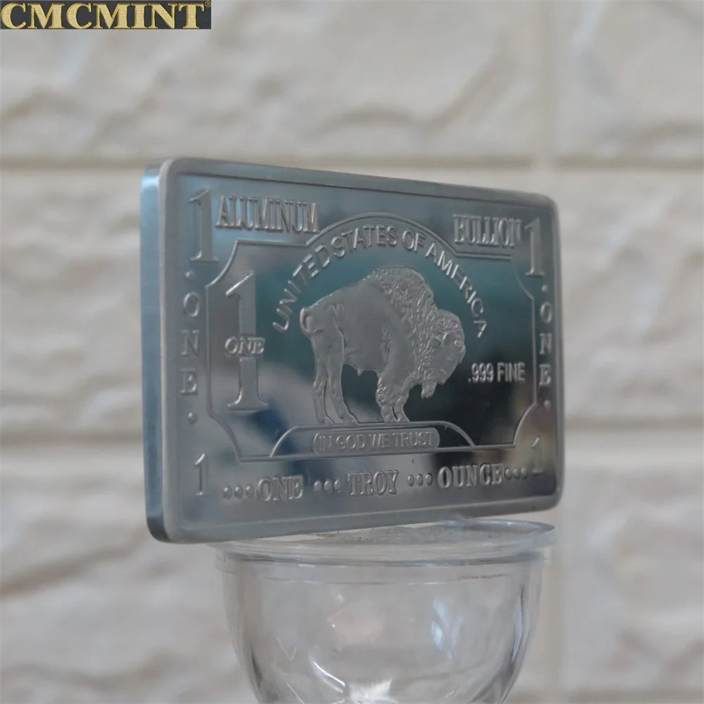 Customized Metal Buffalo Series Challenge Coin 1 Oz .999 Aluminum Buffalo Bar Pure Copper Buffalo Bar With Cmcmint On The Back