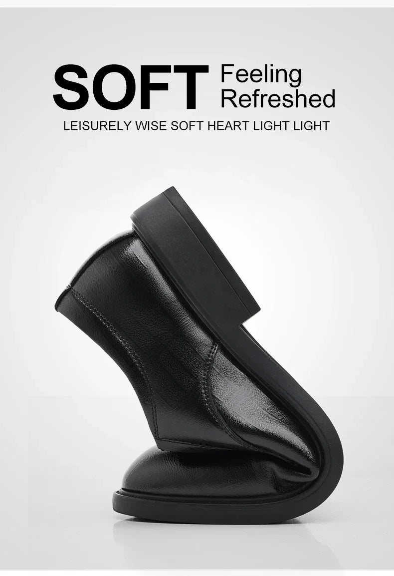 3/6/8 CM Elevator Shoes Men Dress Shoes Black Soft Leather Men Heighten Formal 1 Casual Business Men Oxfords Suit 2