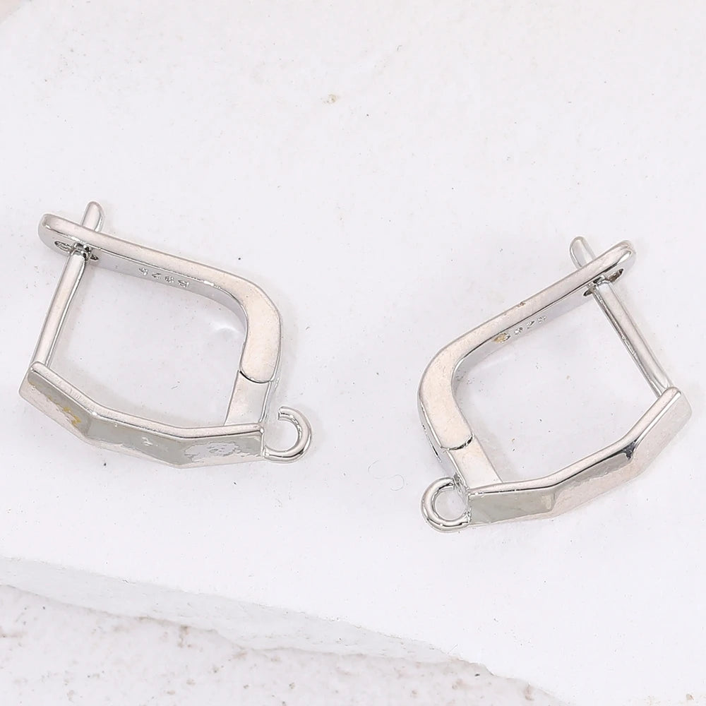 Juya 8Pcs/Lot 18K Gold Plated Anti-Allergy Fastener Schwenzy Earwire Stitches Earplug Earring Hooks For DIY Women Earring Making