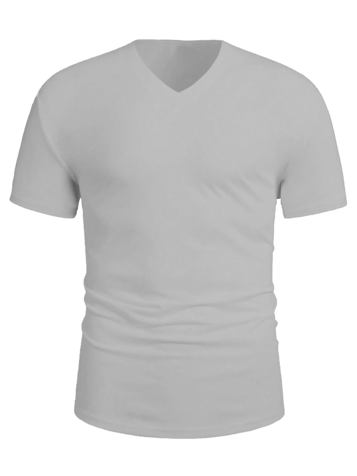 2025 Summer V Collar Mens T Shirt Solid Color Short Sleeved T-Shirt For Male Tops Tees Polyester Men Tights Slim Man Gym Tshirt
