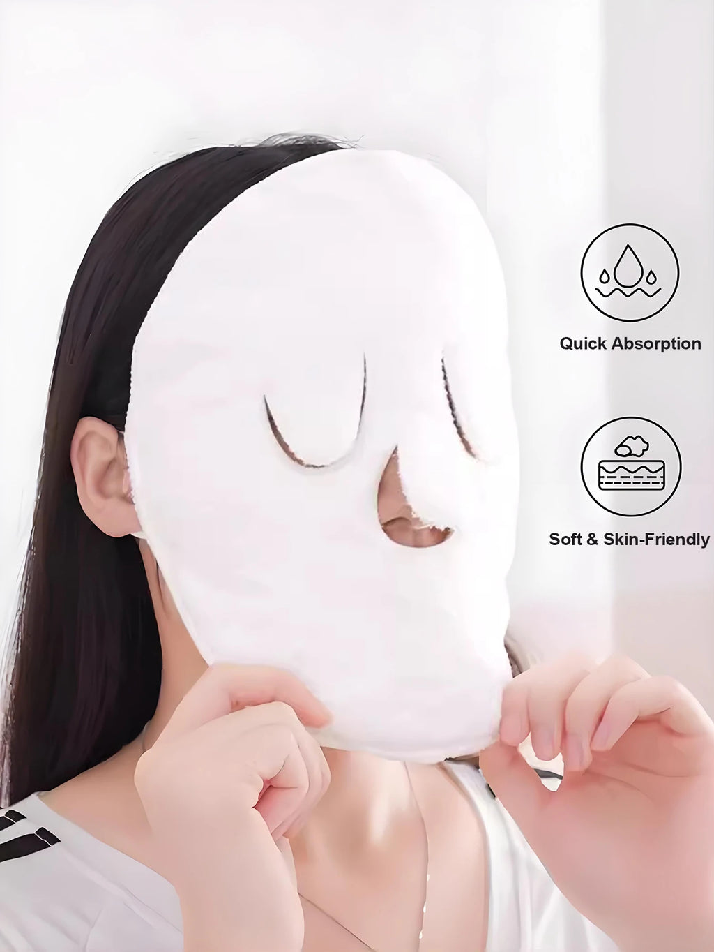 2-Piece Hot And Cold Compress Mask Set with & without Holes Heated Steaming Face Towel for Facial Eye Relief Skin Care Beauty