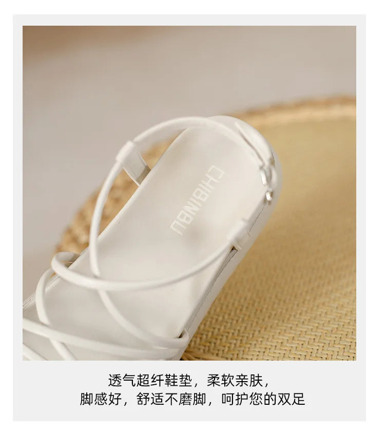 Thick Sole Sandals Women 2026 New Summer Soft Sole Elevated Casual Roman Sandals Small Womens Shoes  Sandalias Mujer  Sandal