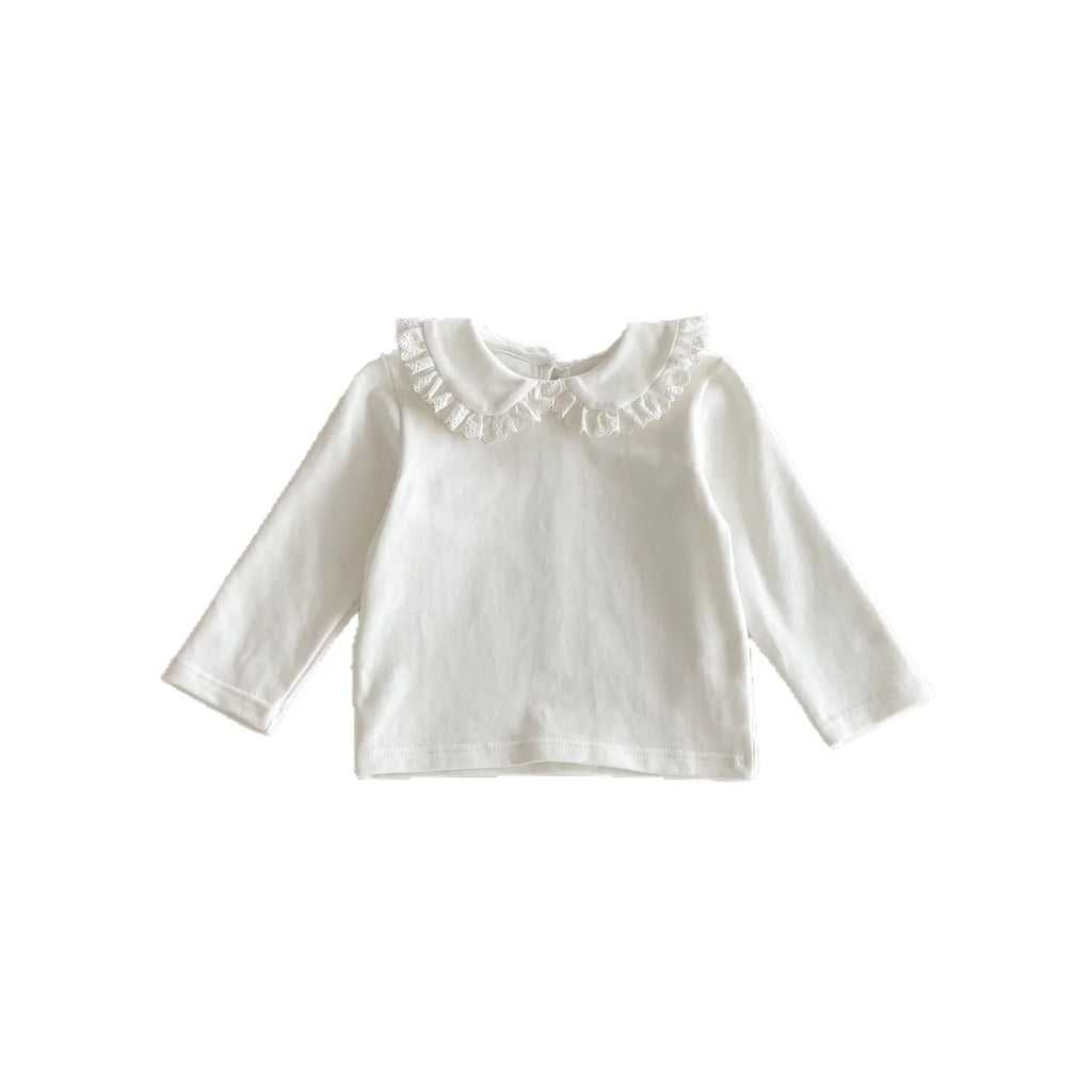 2026 Autumn New Girls Long Sleeve Bottoming Shirts Solid Children Cotton T Shirts Baby Girl Peter Pan Collar Tops Kids Clothes