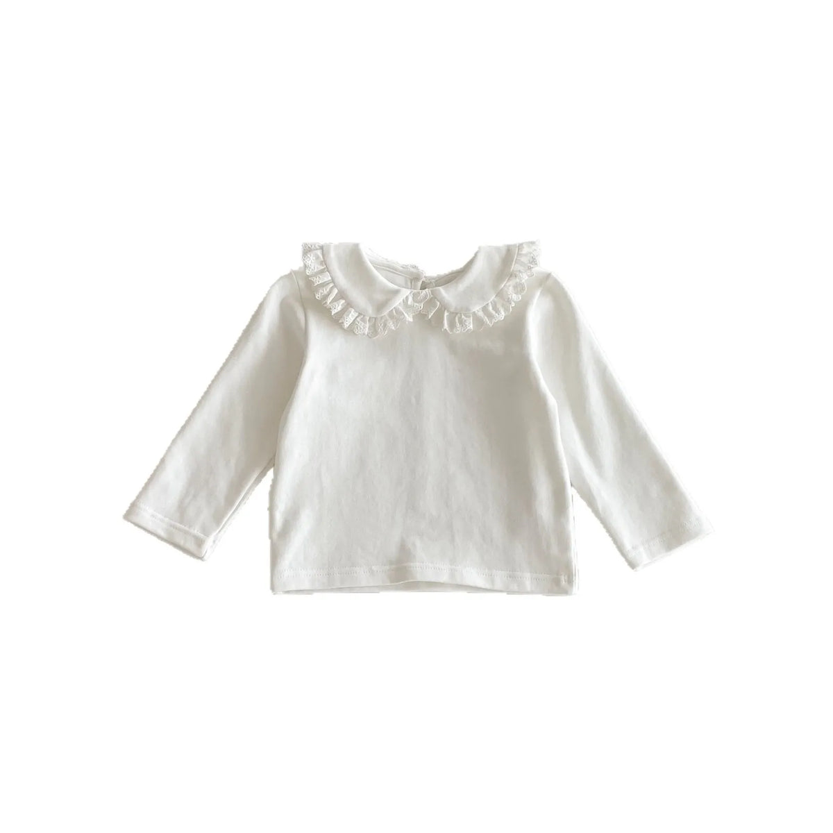 2026 Autumn New Girls Long Sleeve Bottoming Shirts Solid Children Cotton T Shirts Baby Girl Peter Pan Collar Tops Kids Clothes