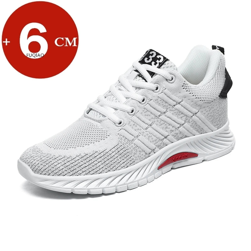 Man Sneakers Elevator Shoes Hidden Heels Breathable Heightening Shoes For Men Increase Insole 6CM Lift Sports Casual Height Shoe