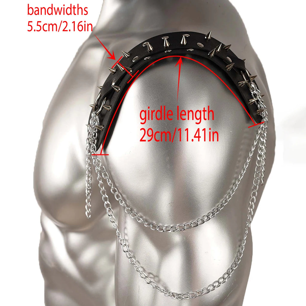 1 pc Shoulder armor epaulettes Unisex leather pauldron spiked epaulettes jewelry