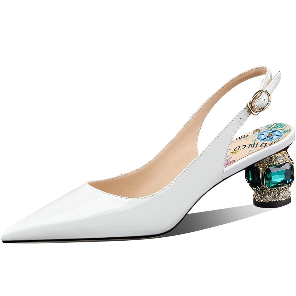 【JOCHEBED HU】2025 Newest Spring Summer Shoes Woman Sexy Brand Genuine Leather Shallow Pumps Pointed-Toes Strange Style  33-46