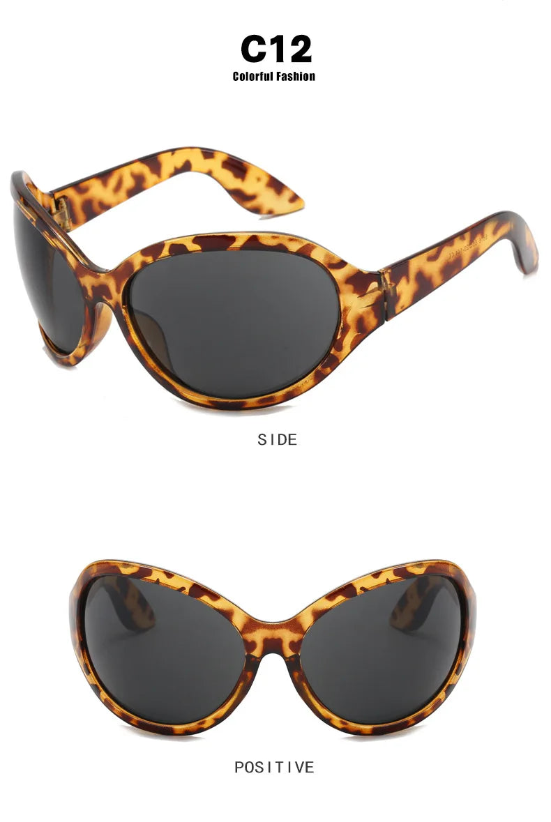 DOHOHDO UV400 Fashion Irregular Round Sunglasses For Women Men Vintage Designer Ladies Sun Glasses Ins Trending Female Shades