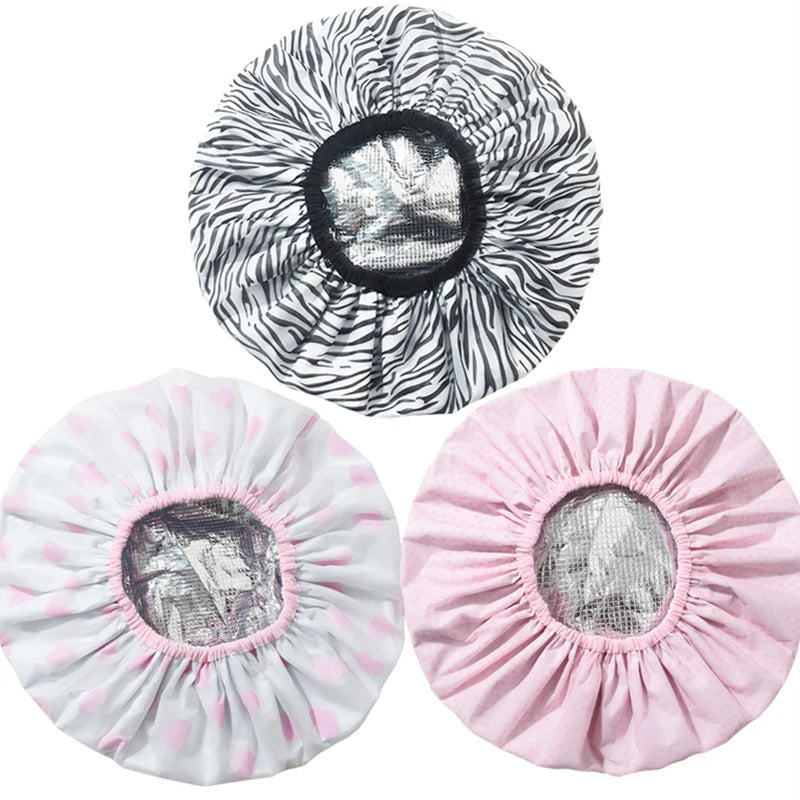 Self-heating Tin Foil Hat Thickened Heating Steam Hair Mask Cap Portable Hair Salon Smooth Hair Oil Baking Cap ✔☑