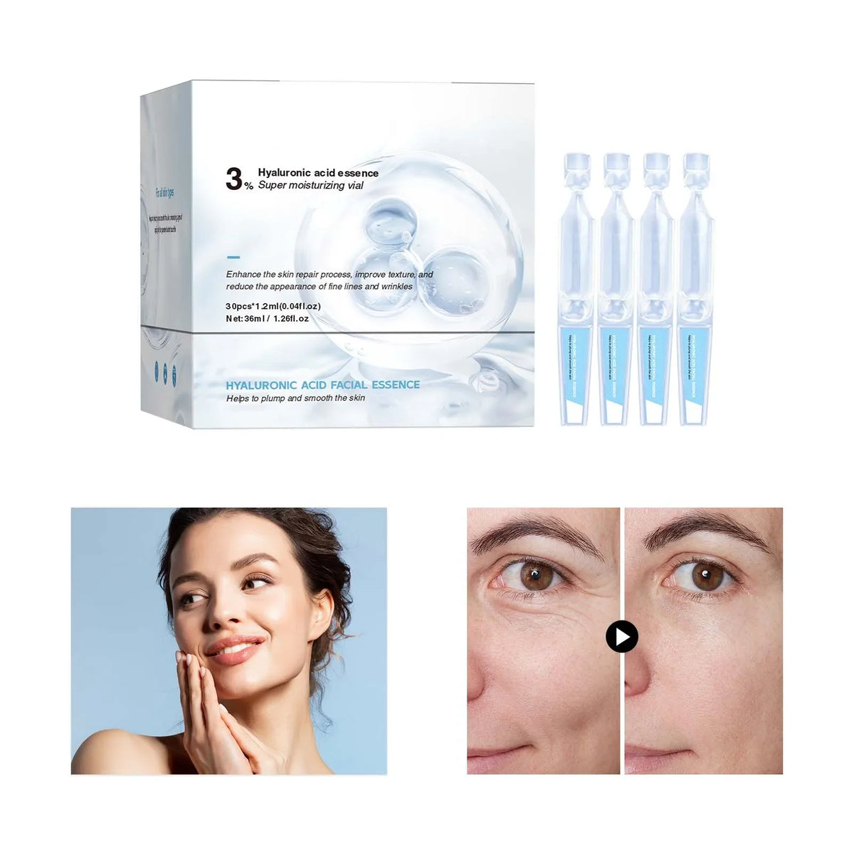 Hyaluronic Acid Liquid Serum Facial Moisturizing Lifting Glow Up Facial Essence Quick Absorption Dermapen Serum Skin Care