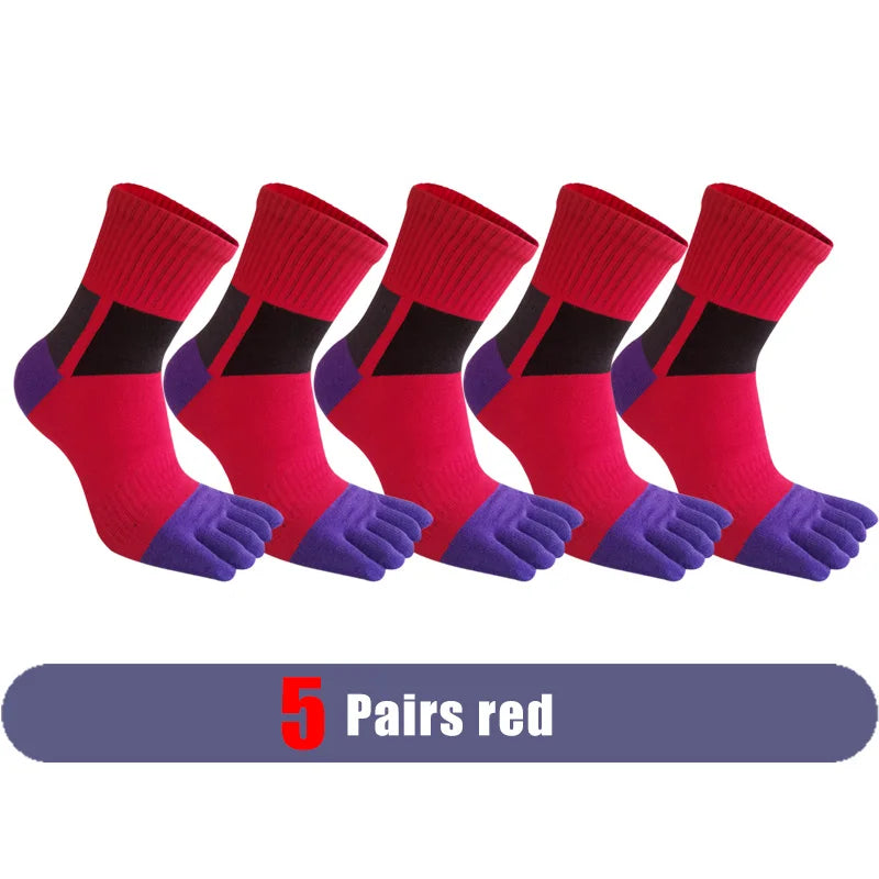 Mans Five Finger Socks Sport Compression Cotton Anti-Bacterial Breathable Warm Outdoor Travel Bike Run Toe Short Socks Student