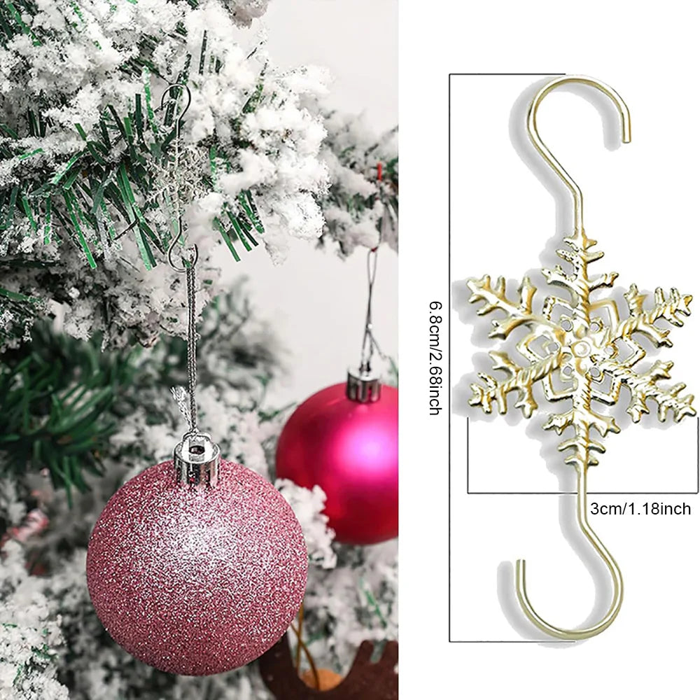 Runtowo 10pcs Christmas Snowflake Hook 2025 Merry Christmas Decor for Home Christmas Tree Ornaments Xmas Navidad Gifts New Year