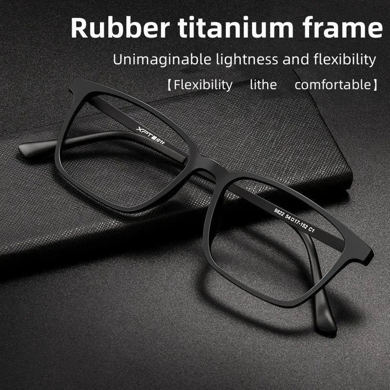 FIRADA Fashion Eyewear Retro Square Titanium TR90 Large Size Eyeglasses Optical Prescription Glasses Frame For Men Women 9822