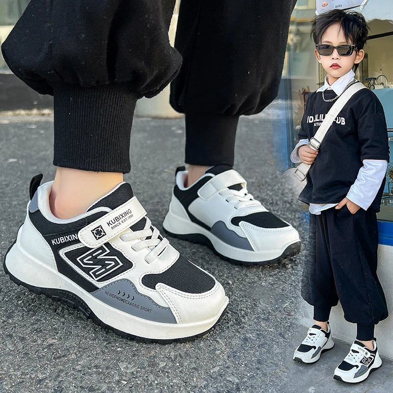 Children's Sneakers Kids Fashion Design White Non-slip Casual Shoes Boys Girls Hook Breathable Sneakers Toddler Outdoor Shoes