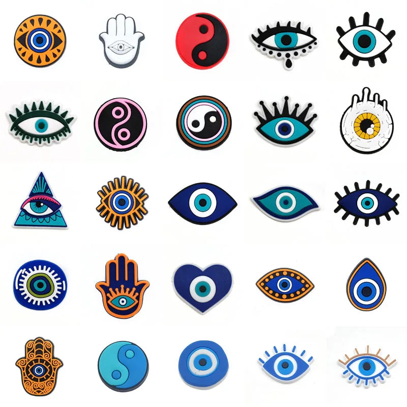 Eyeball Shoe Charms for Crocs Accessories Men Women Colorful Evil Hand Fashion Garden Sandals Buckle Decorations Pins Kids Shoes