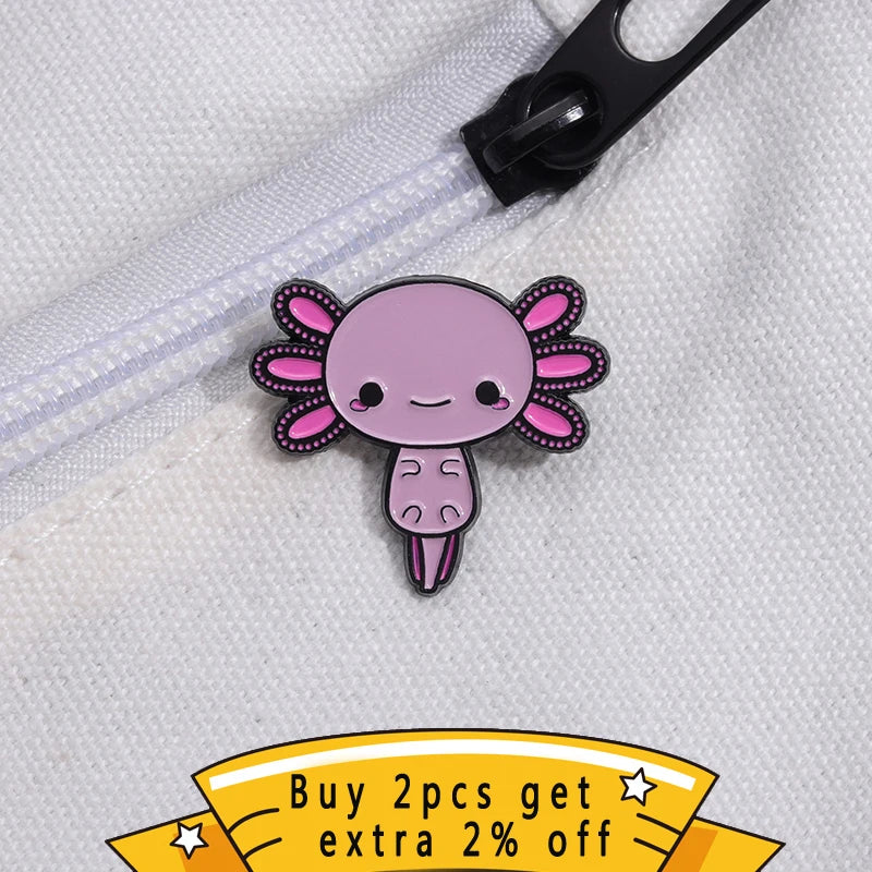 Cute Cartoon Salamander Enamel Pins Custom Funny Insect Metal Brooches Backpack Lapel Badges Jewelry For Kid Women Wholesale