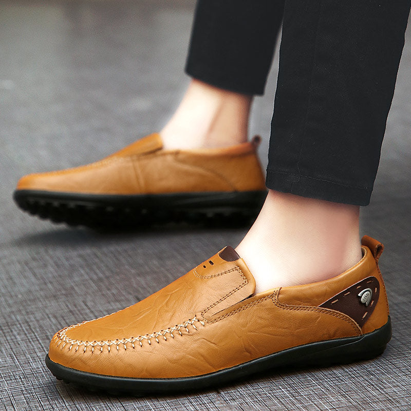 Herrenschuhe Casual Luxus-Marke Echtes Leder Italienische Herren Loafers Mokassins Slipper Herren Mokassins Schwarz Braun Übergröße 47