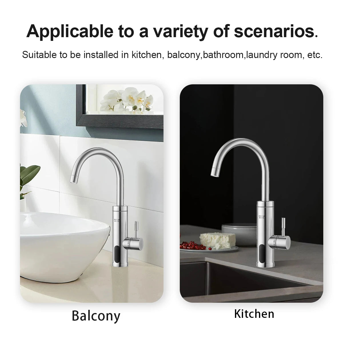 3000W Electric Tankless Instant Hot Water Faucet Kitchen Water Heater Tap Cold to Hot Heating Faucet for Quick Boiling