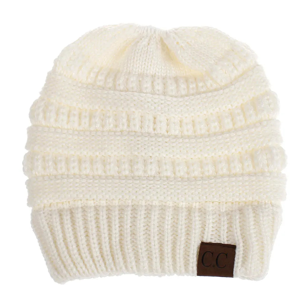 New Outdoor Warm Winter Woolen HatsAcrylic Open Horsetail HatsCold-Resistant High Ponytail Hats for Men and Women