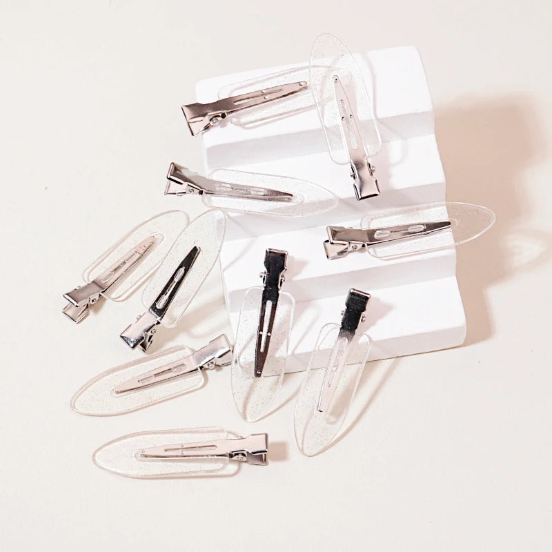 10pcs seamless fashion girl transparent hair clips, makeup facial accessory clips styling hair clips Special for real hair wigs